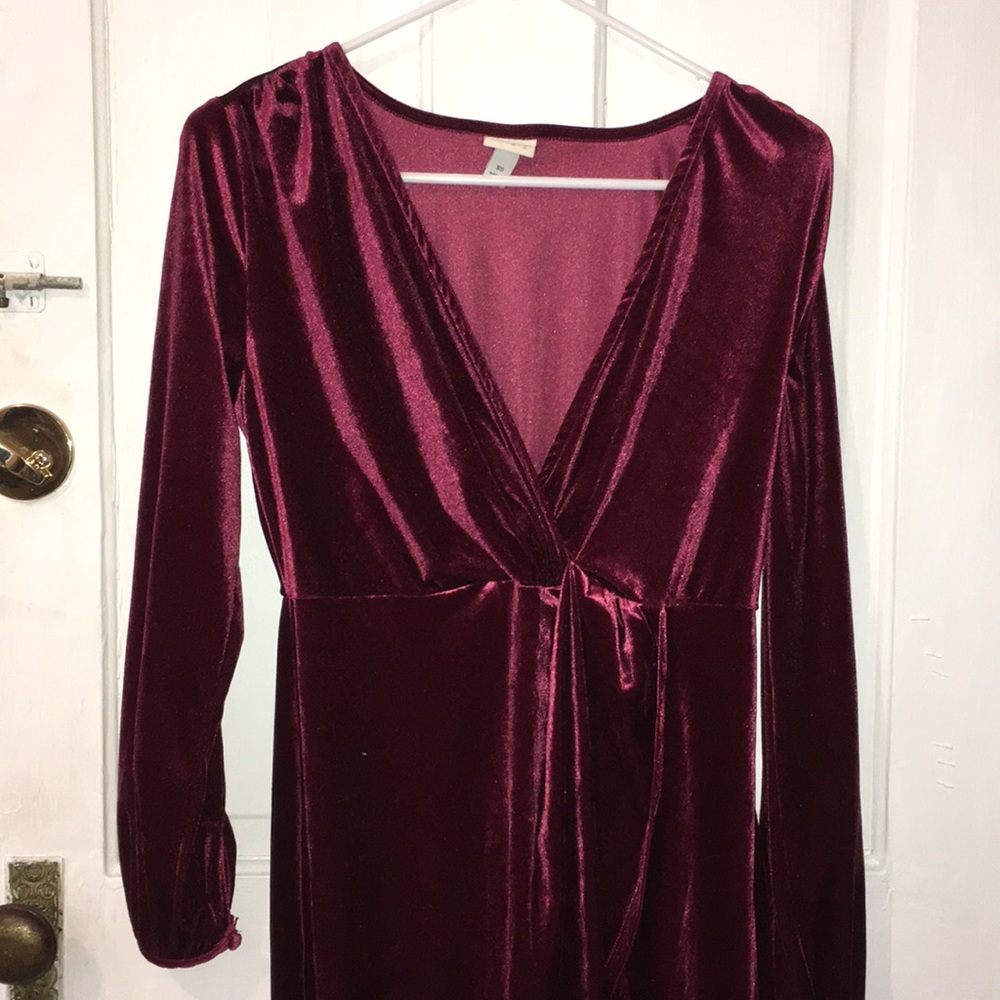 Red Velvet Dress W/Long Sleeves